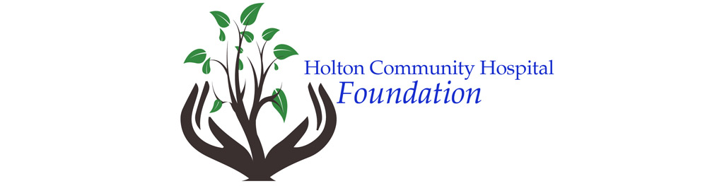 Banner graphic picture of hands holding a tree that is coming up out of the hands. Banner says:

Holton Community Hospital
Foundation