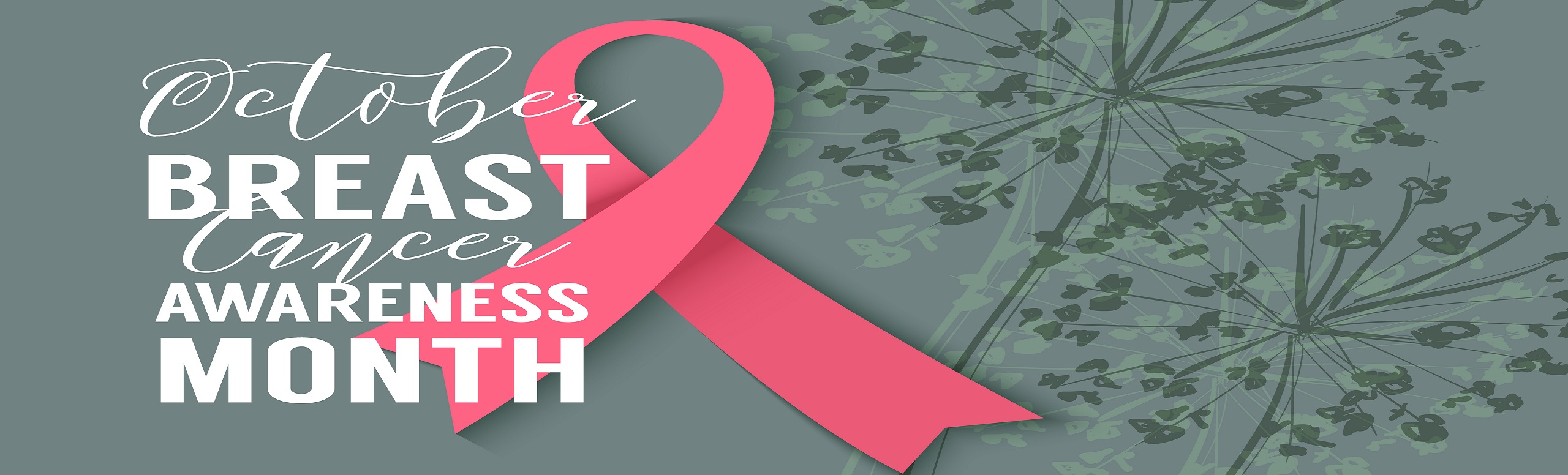 Banner picture of a ribbon. Banner says: 
October BREAST Cancer Awareness MONTH