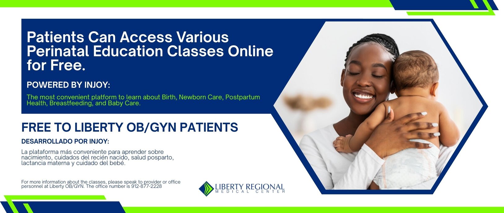 Live, interactive, online childbirth education. FREE to liberty OBGYN patients. Book a class by clicking here.