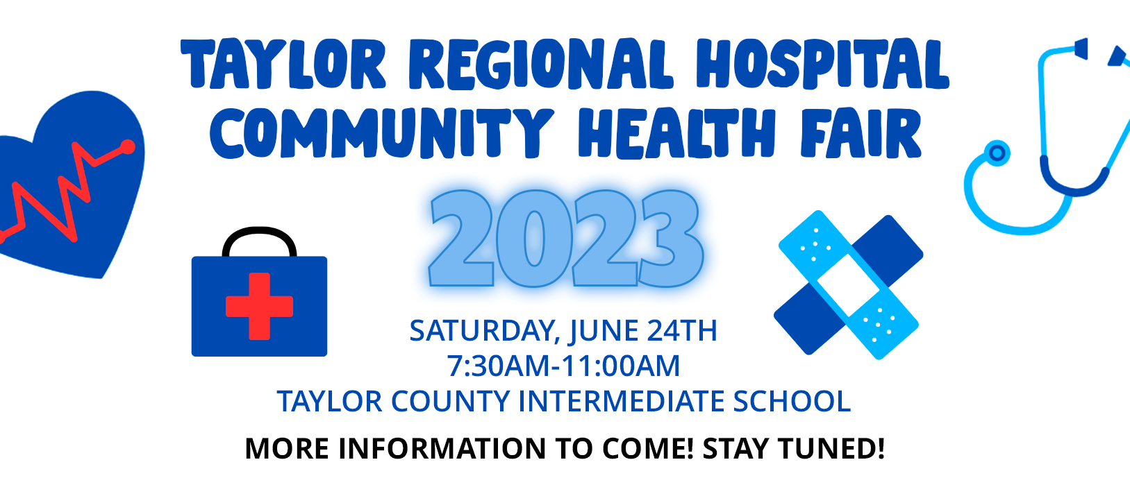 Taylor Regional Hospital Community Health Fair

2023

Saturday, June 24th | 7:30am - 11:00am
Taylor County Intermediate School