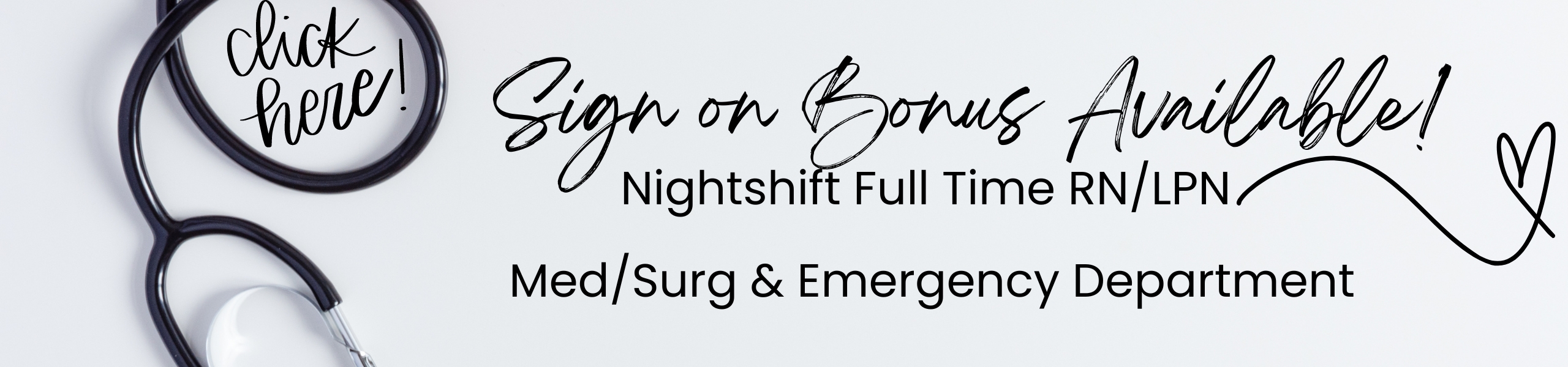 Sign on Bonus Available!

Nightshift Full Time RN/LPN
Med/Surg and Emergency Department & Quality Assurance/ Process Improvement Nurse