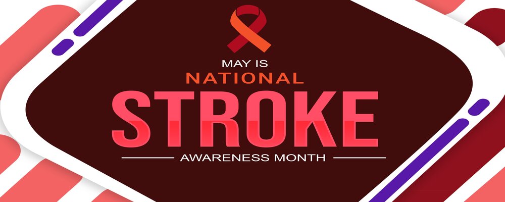 National stroke awareness month abstract lines