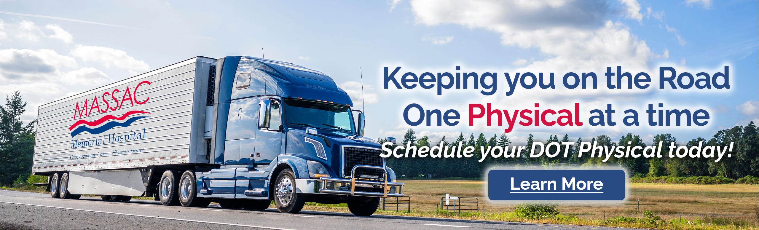 Keeping you on the road one physical at a time

Schedule your DOT Physical today!

Learn More