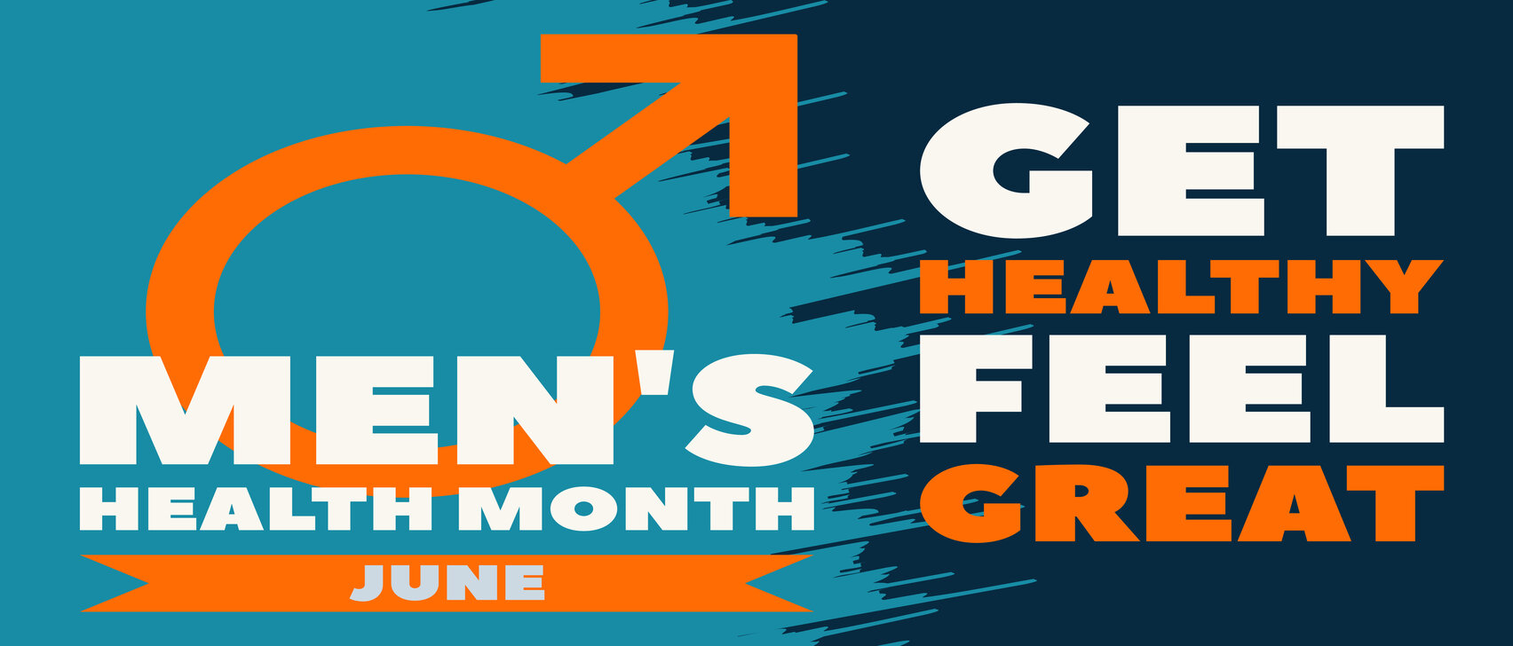 mens health awareness blue and orange with a male sign