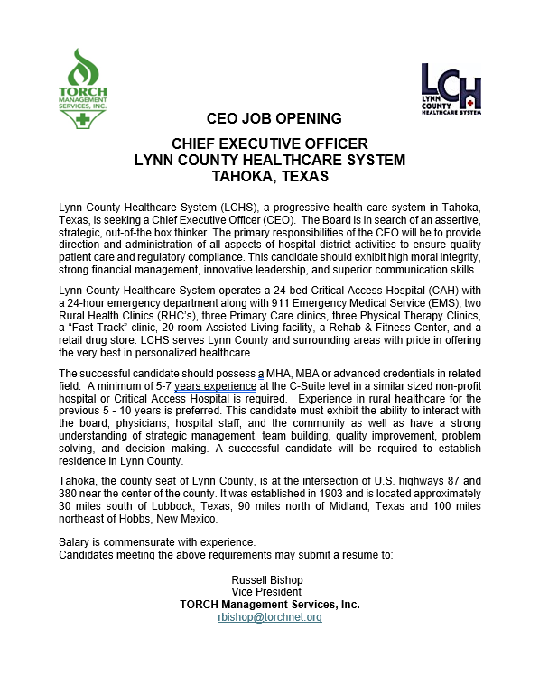 CEO Position Opening