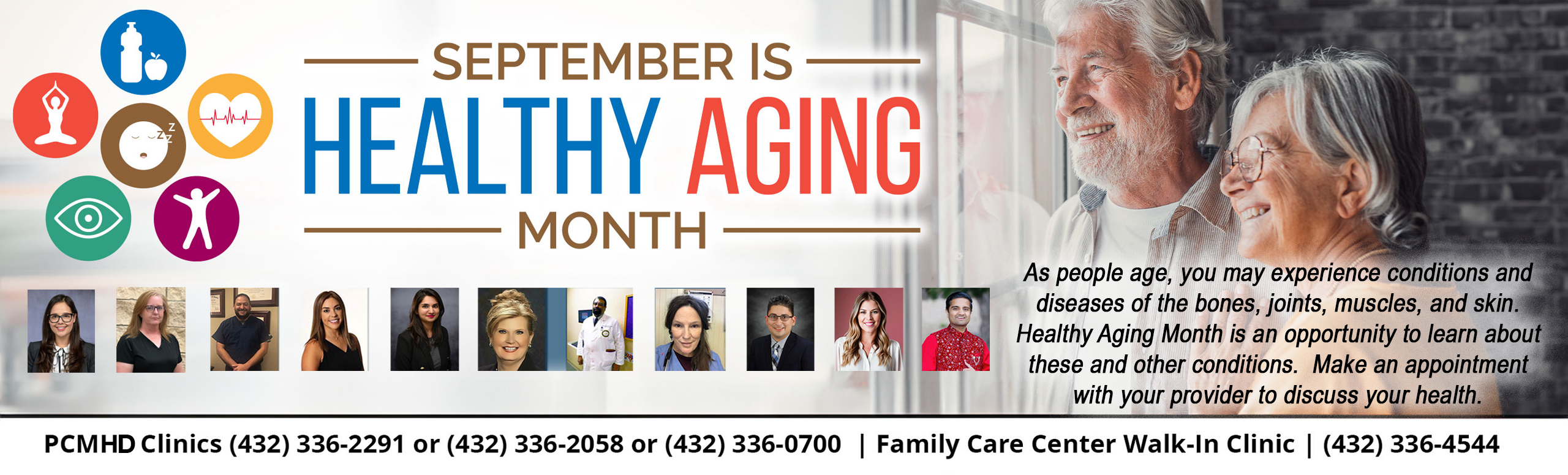 September is Healthly Aging Month

Pictured is a healthy aging couple looking out a window.