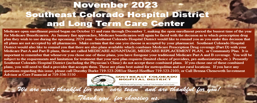 November 2023 

Southeast Colorado Hospital