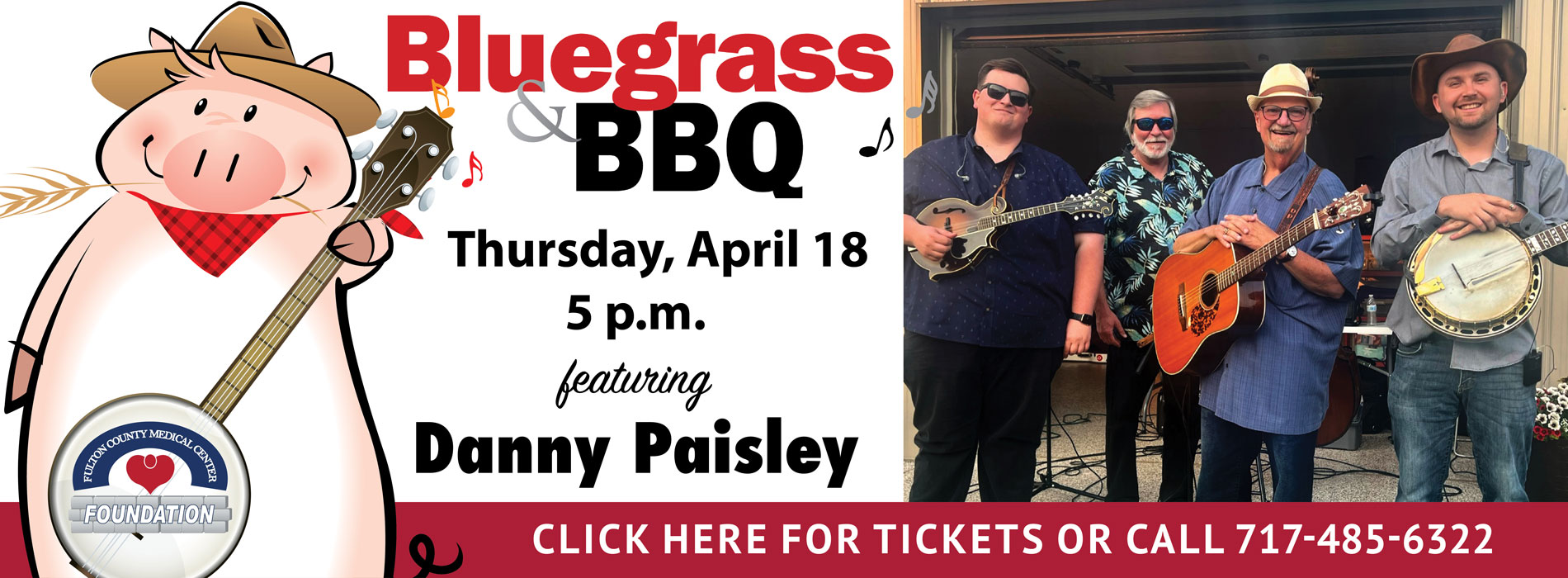 Bluegrass BBQ 

Thursday, April 18 - 5pm

Featuring Danny Paisley

Click Here for Tickets