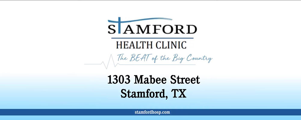 Stamford Health Clinic 

The Beat of the Big Country

1303 Mabee Street Stamford, TX