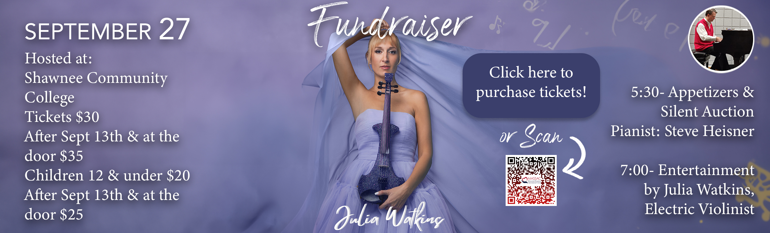 Fundraiser with Julia Watkins, the electric violinist