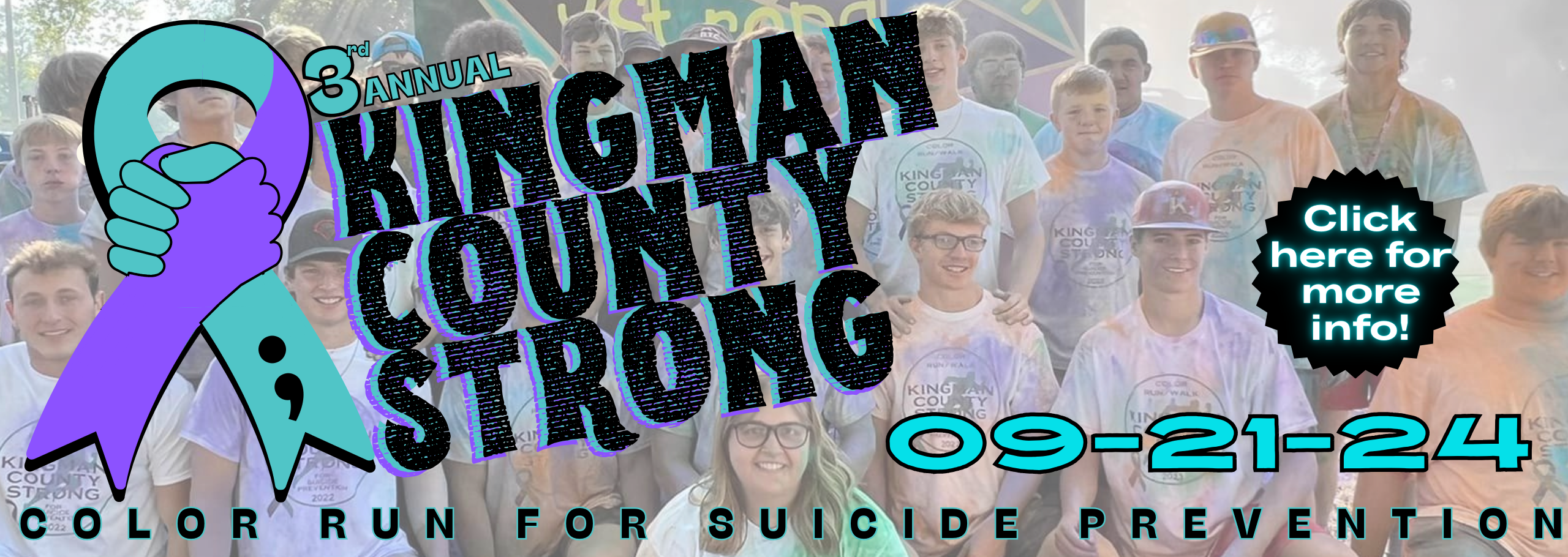 banner with runners for suicide awareness