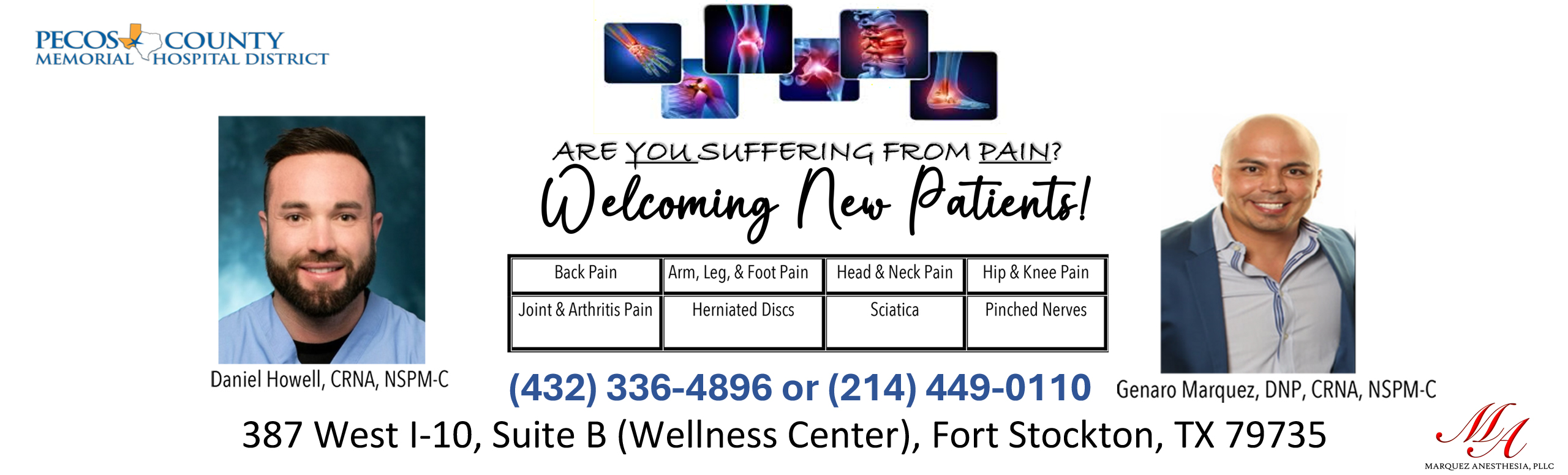 Are you sufferving from pain?
Welcoming new patients!