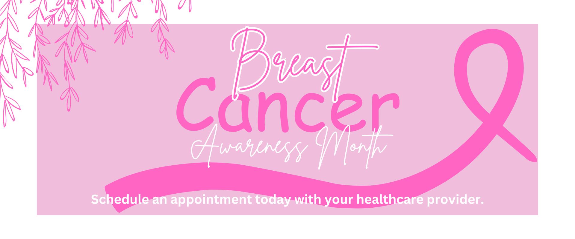 breast cancer awareness month. schedule an appointment today with your healthcare provider