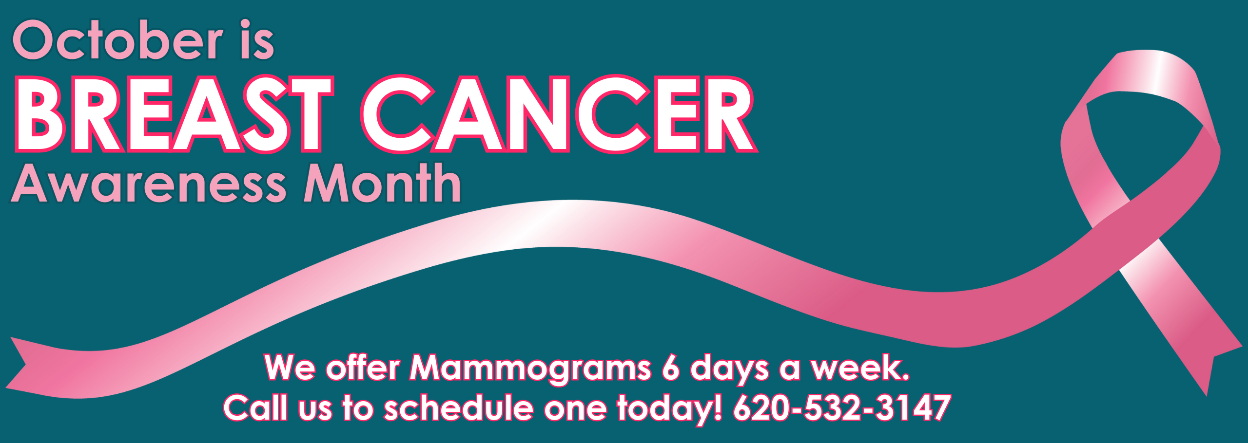 breast cancer awareness ribbon and mammography information