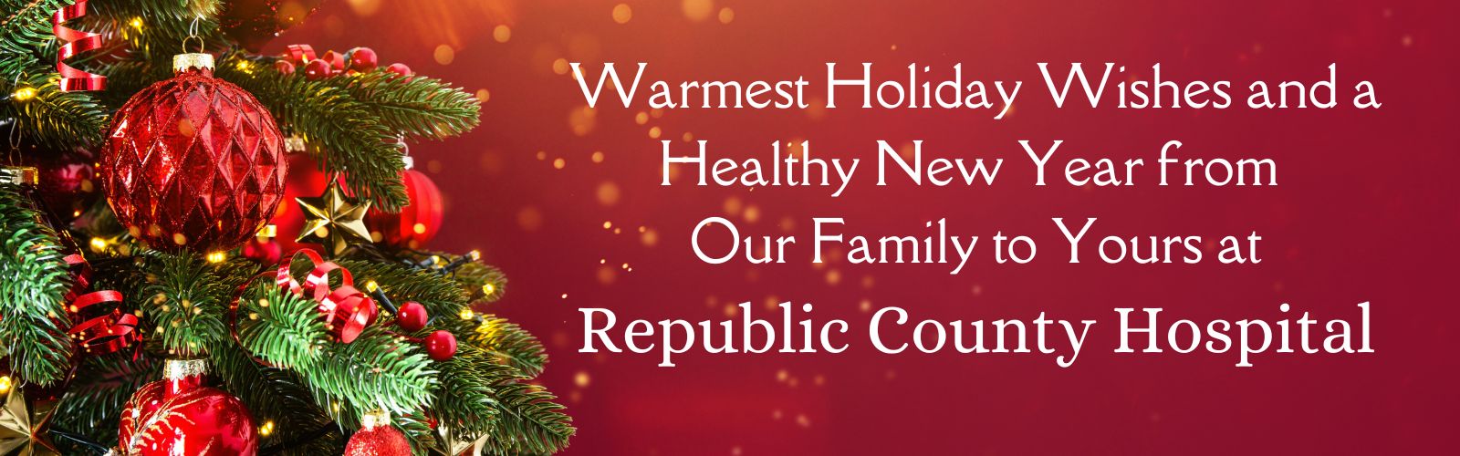 warmest holiday wishes christmas tree with red ornaments