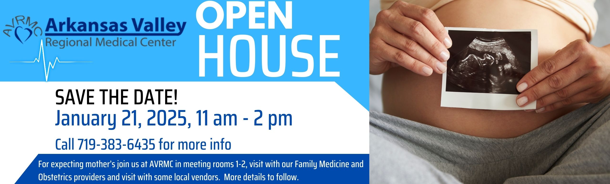 open house with a woman holding sonogram