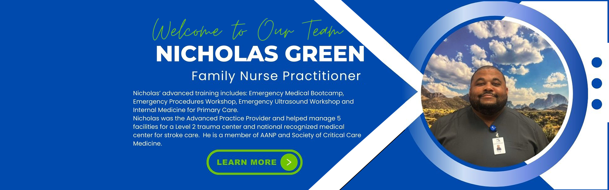 image of Nicholas green welcome to our team