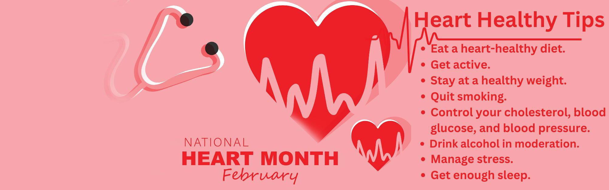 heart healthy tips heart month red heart beat and heart