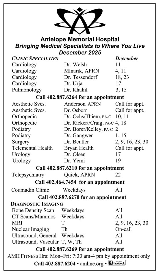 November & December 2025 OP Schedule