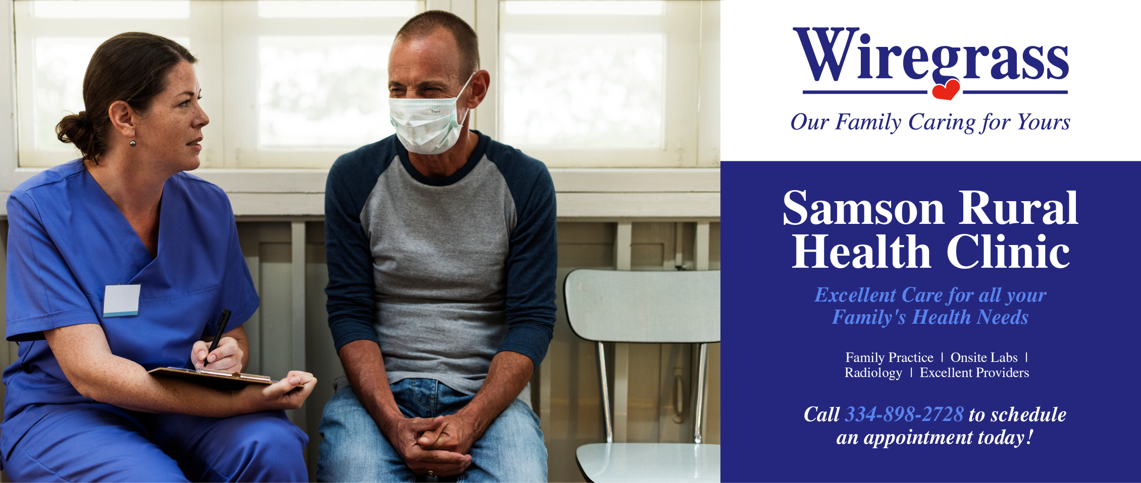 Samson Rural Health Clinic. Excellent Care for all of your family's health needs. call 344-898-2728 to schedule appointments today! Learn more by clicking here