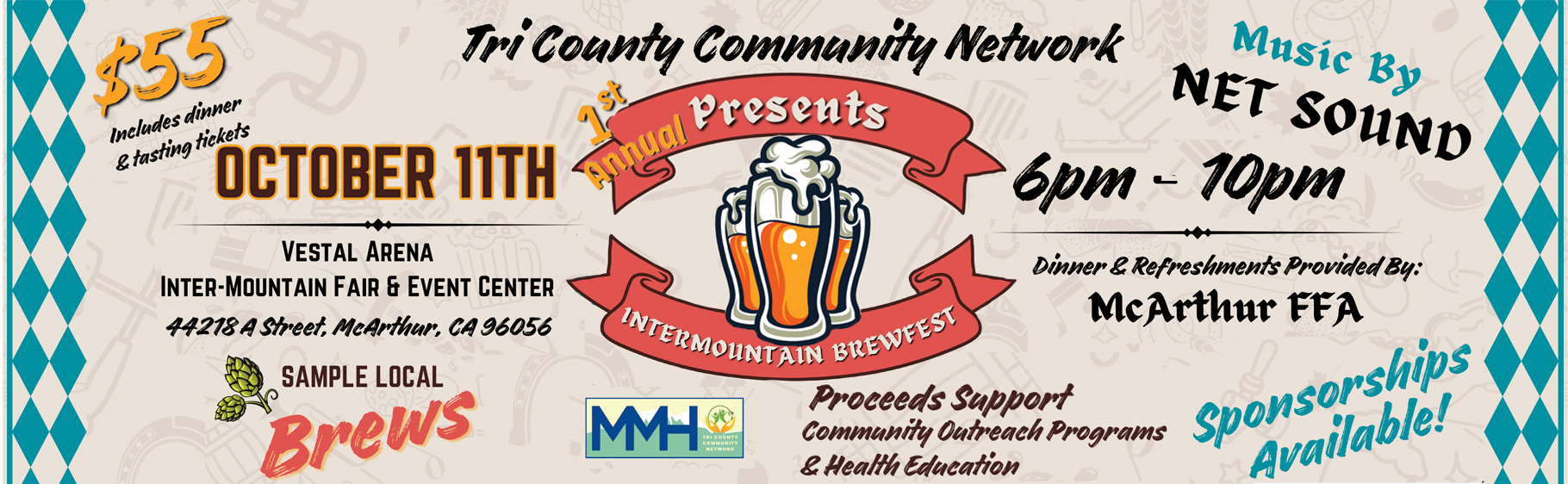 1st Annual Intermountain Brewfest
Proceeds support Community Outreach Programs and Health Education
October 11th from 6pm - 10pm