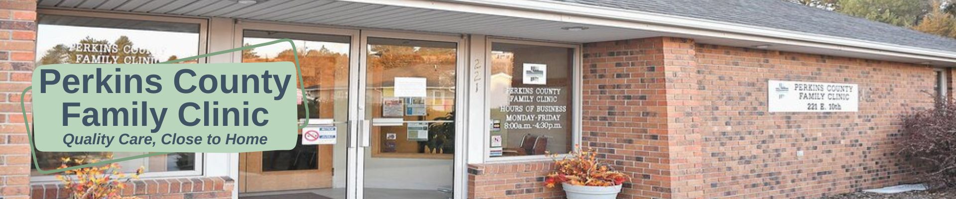 front entrance to perkins county medical clinic