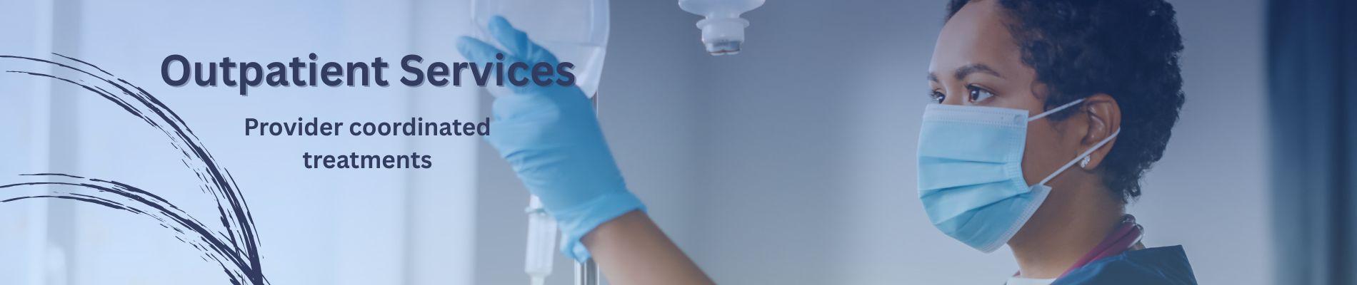 outpatient services female nurse with IV bag
