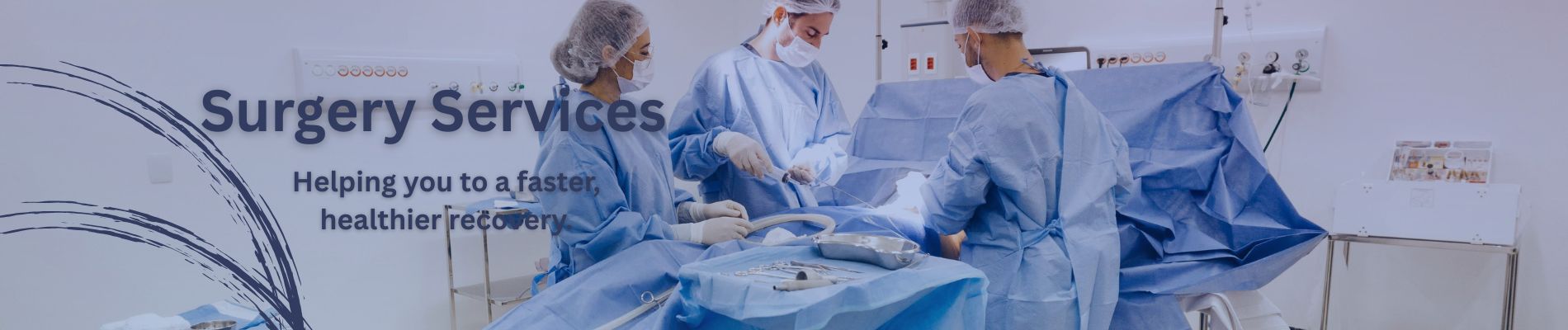 Surgery Services operation room with surgical team