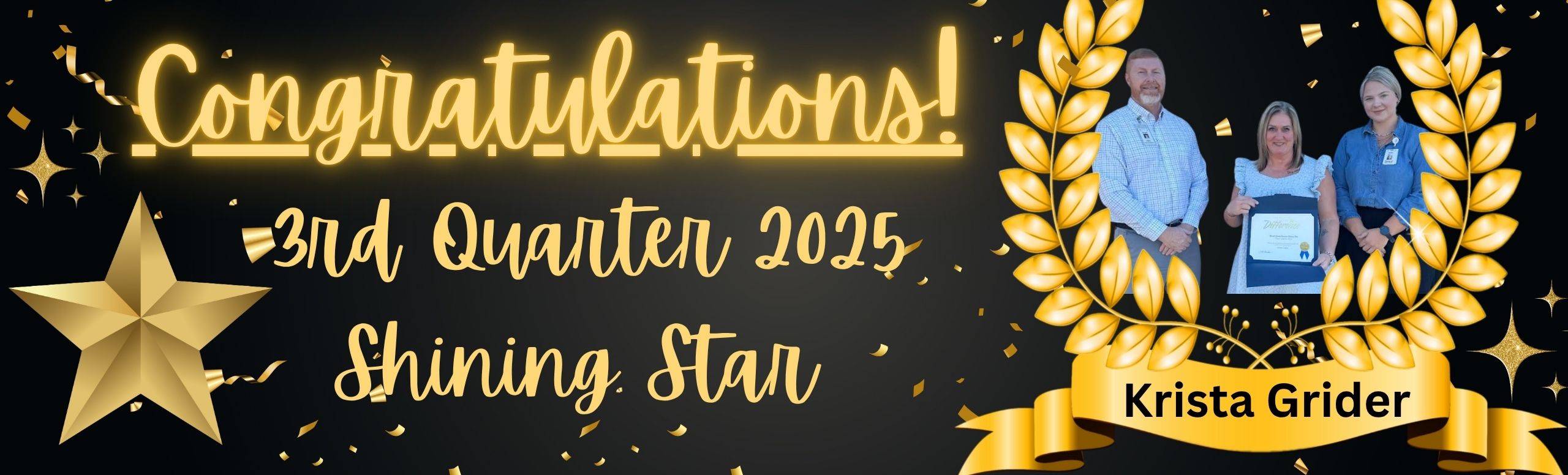 congratulations Krista Grider image of Krista 3rd quarter employee