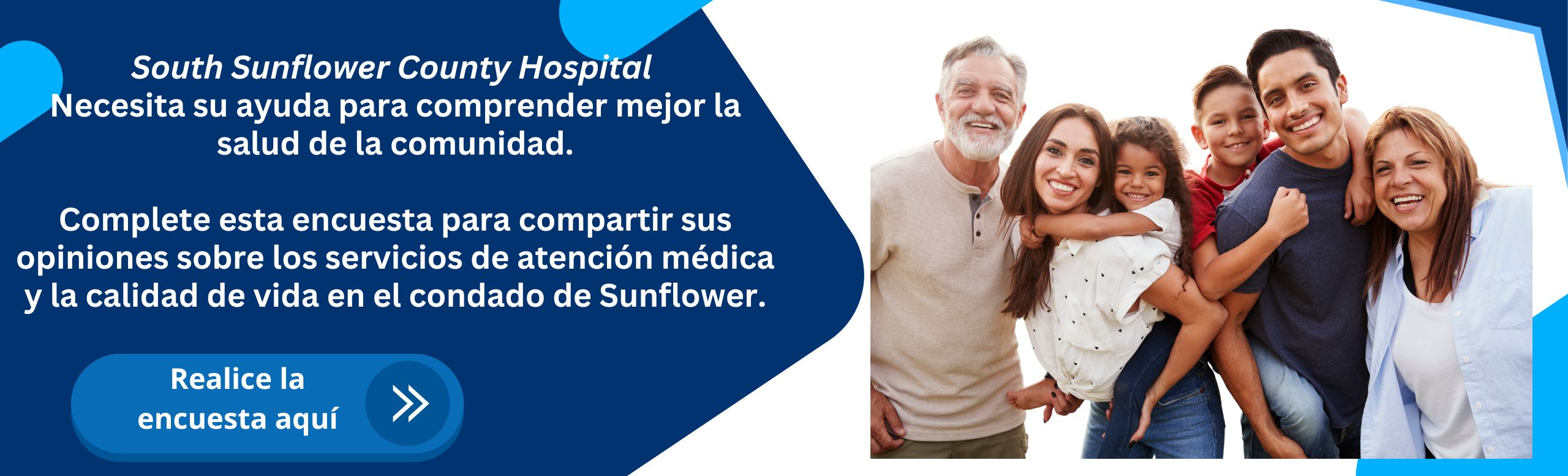 South Sunflower County Hospital  
Necesita su ayuda para comprender mejor la salud de la comunidad.