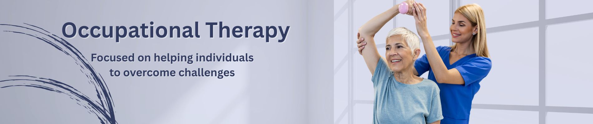 female patient holding ball with therapist occupational therapy