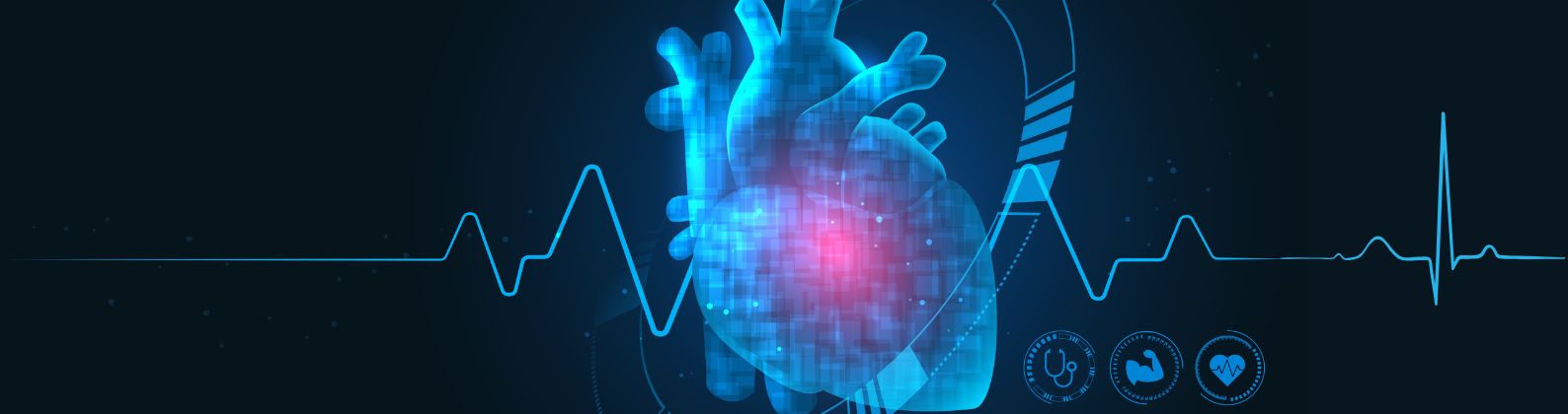 replica of a heart and a heart beat line