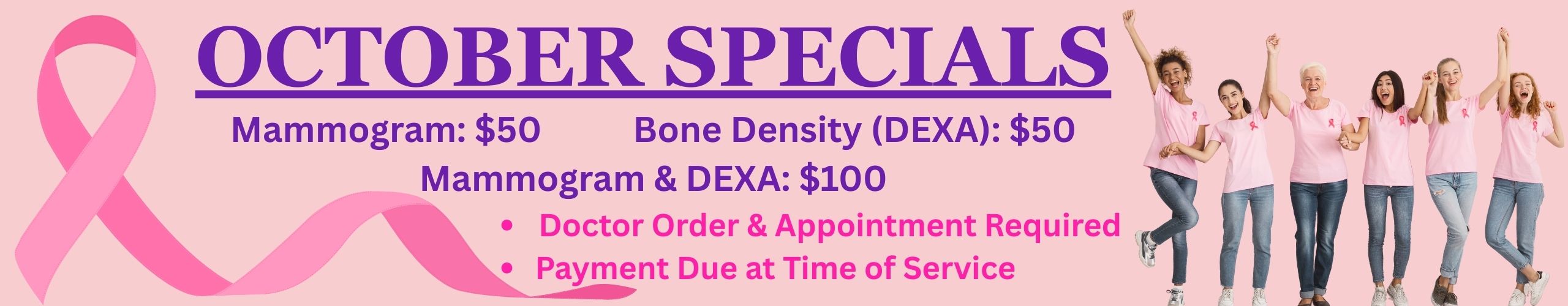 October Specials mammogram $50