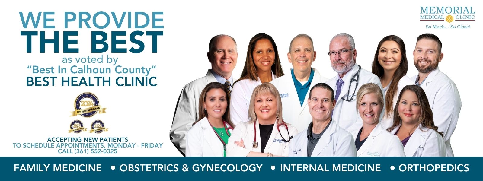 Our providers. Accepting new patients. To schedule, please call 361-552-0325