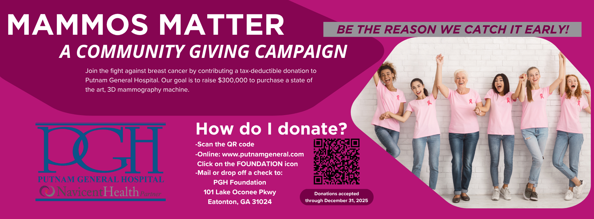 Mammos Matter Community Giving Campaign. Help raise money for a new mammography machine at PGH