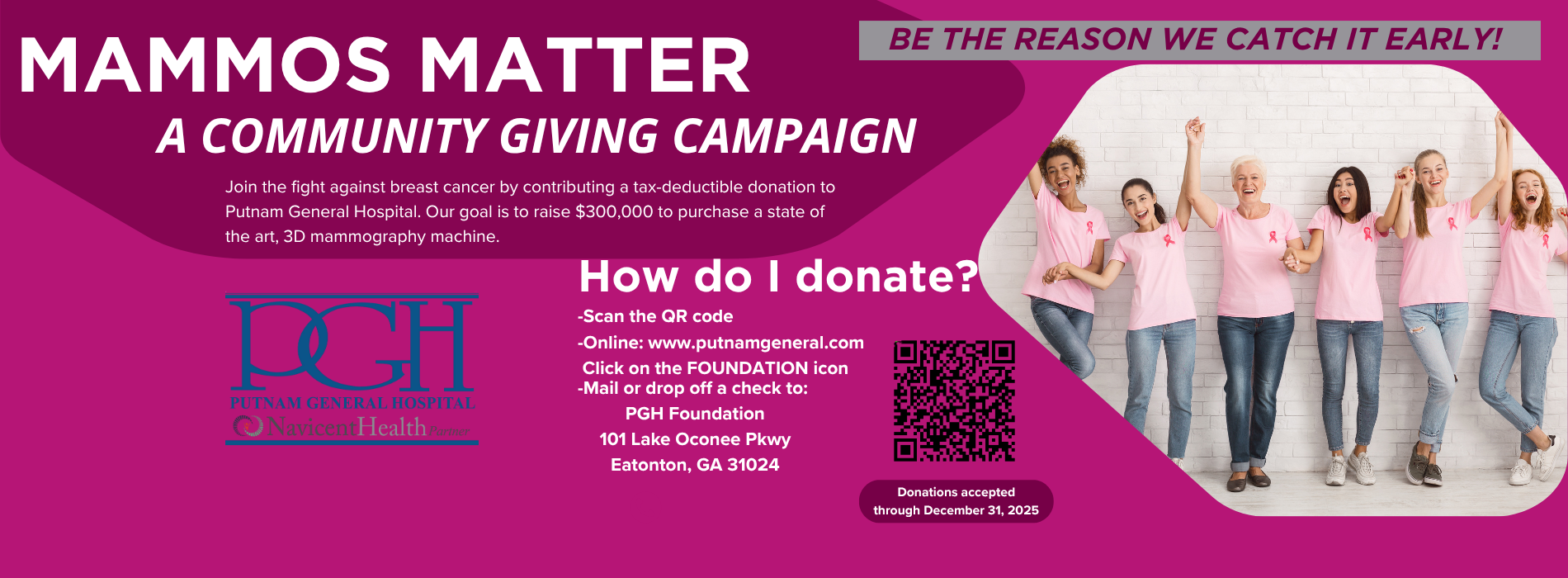 Mammos Matter A community Giving Campaign 
Raise money for a new mammography machine.