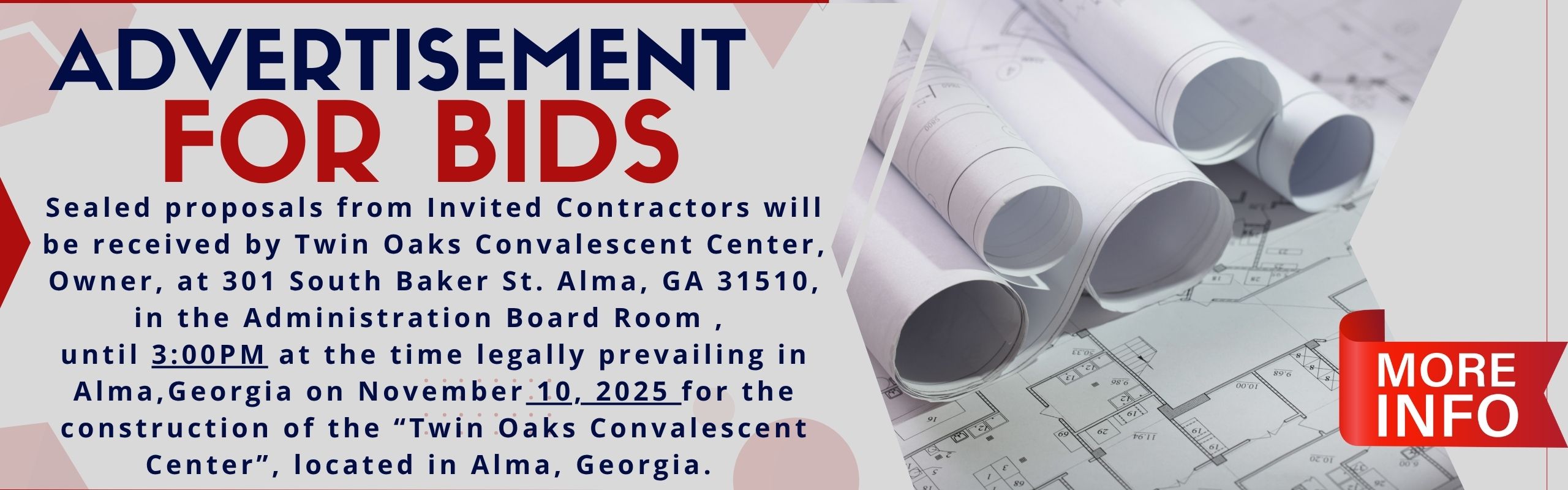 advertisement for bids due OCtober 31, 2025