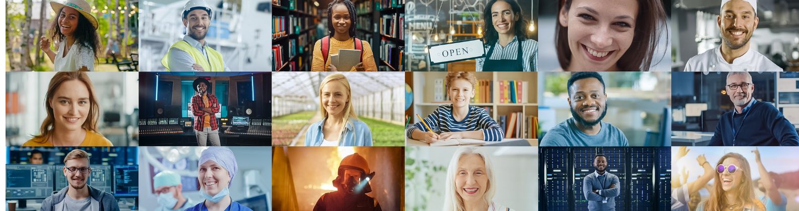 collage of lots of different people