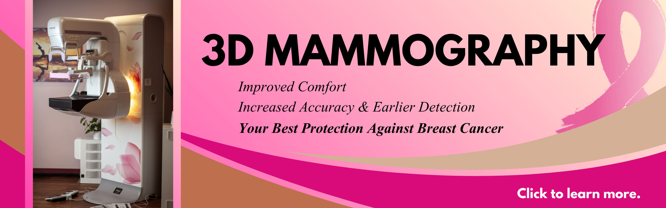 image of fuji 3d mammography machine, 3d mammography, click to learn more