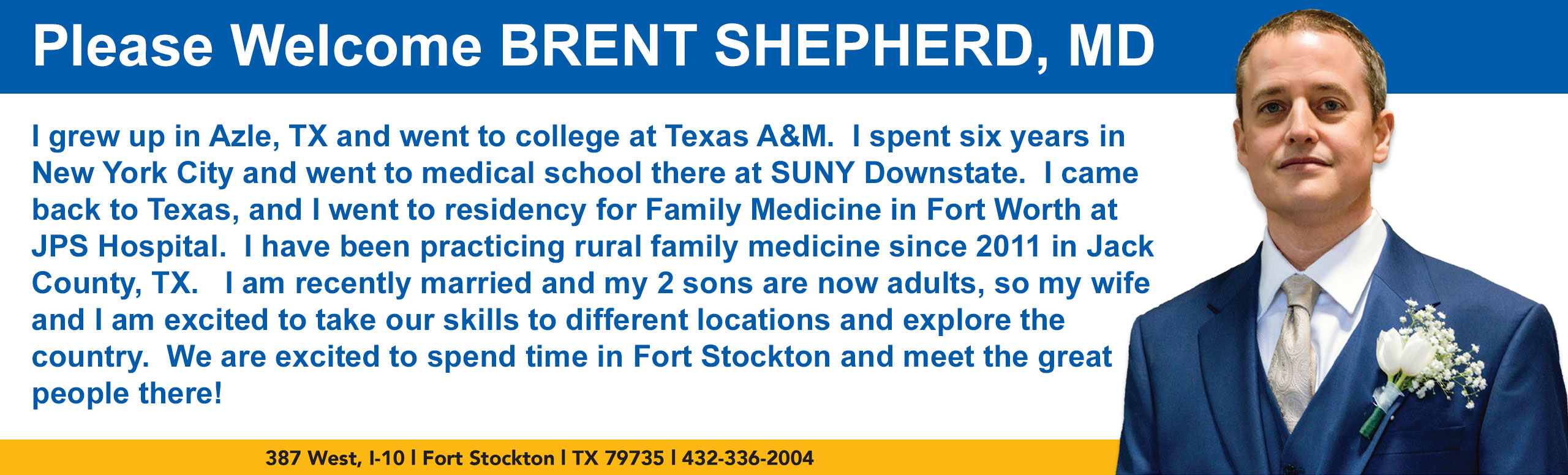 Please welcome Brent Shepherd, MD
