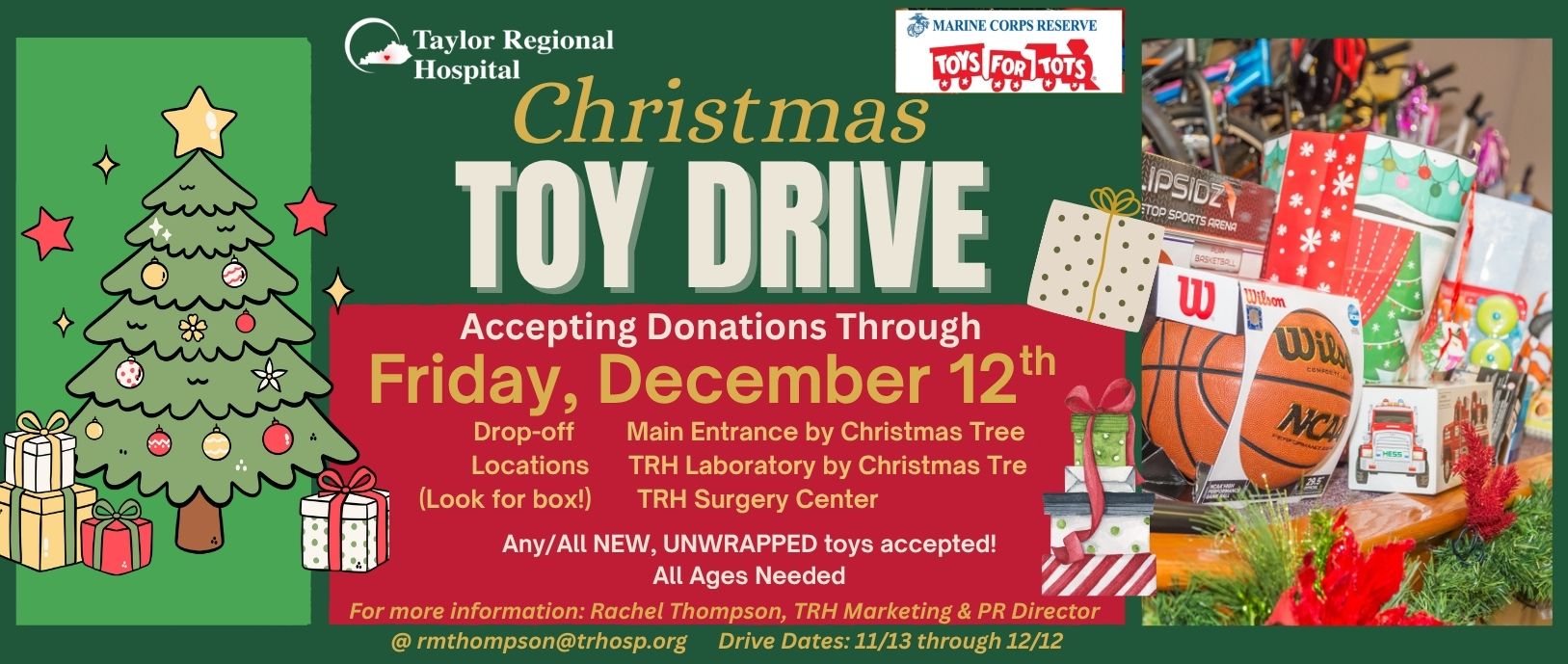 toy drive through December 12th
