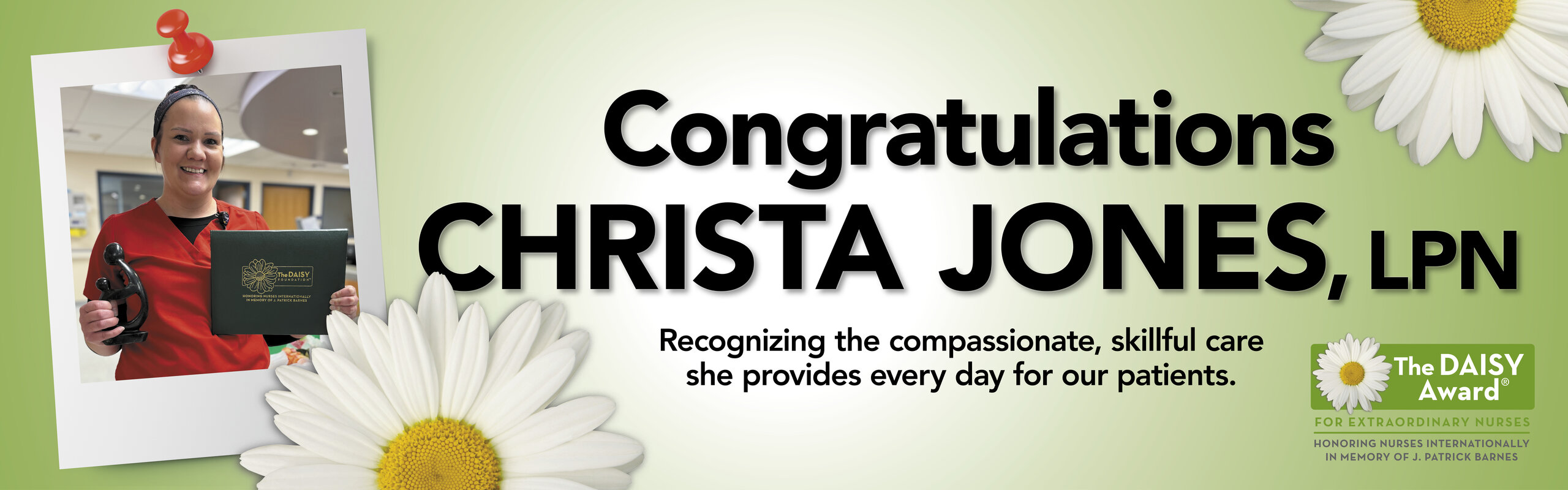 Christa Jones, LPN, receives The DAISY Award