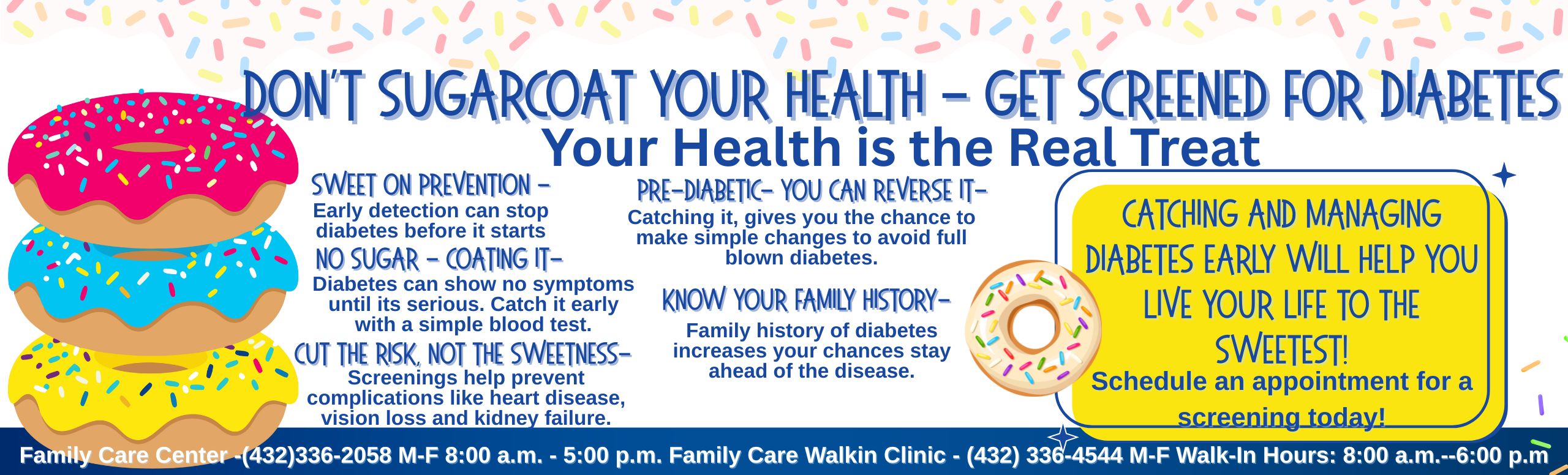 diabetes screening schedule an appointment