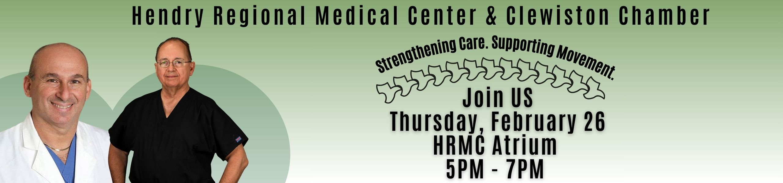 Hendry Regional Medical Center & Clewiston Chamber
Join us Thursday, February 26th, 2026
HRMC Atrium
5pm - 7pm