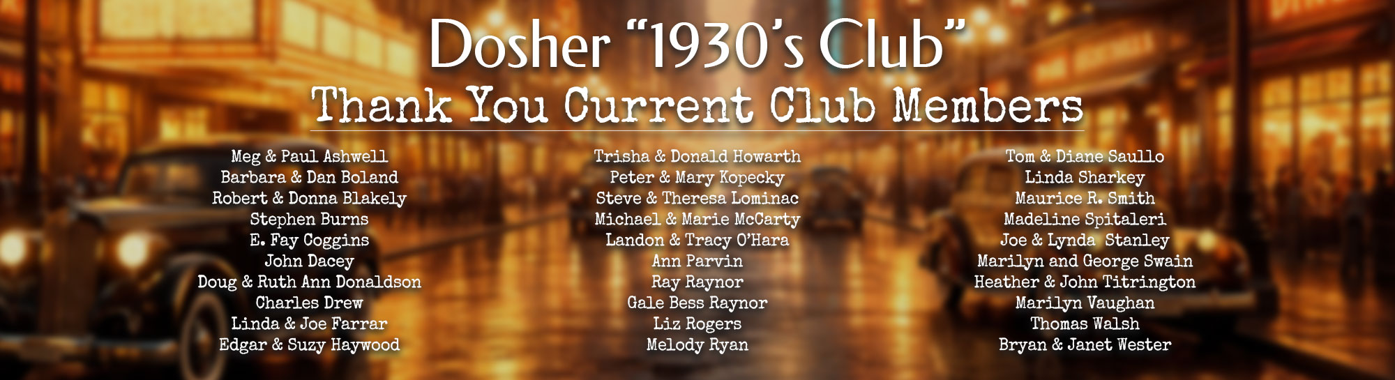 Dosher's 1930's Club