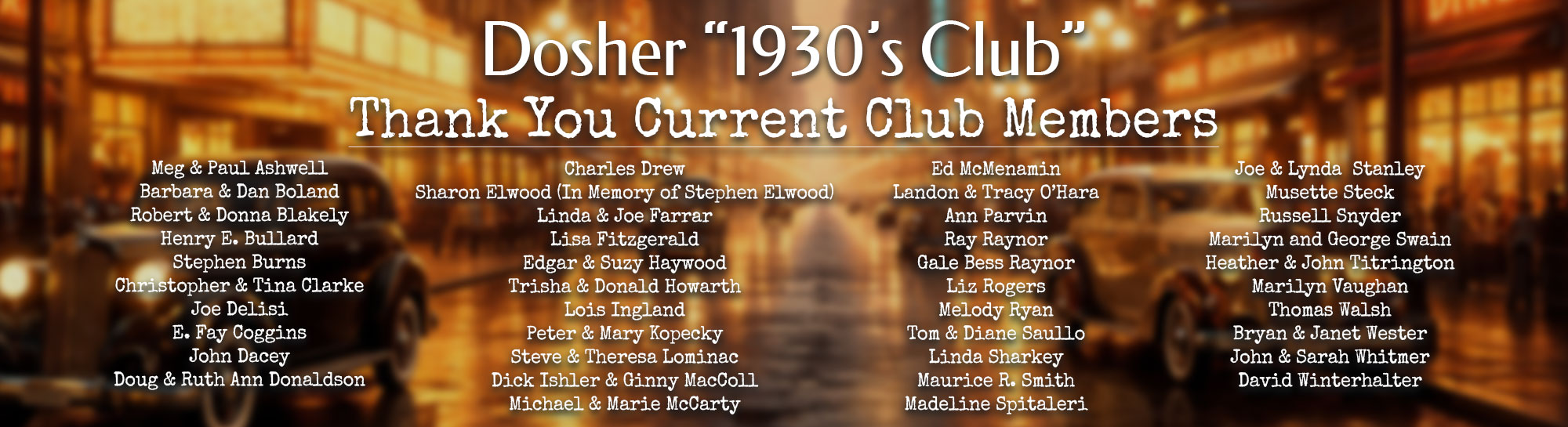 Dosher's 1930's Club