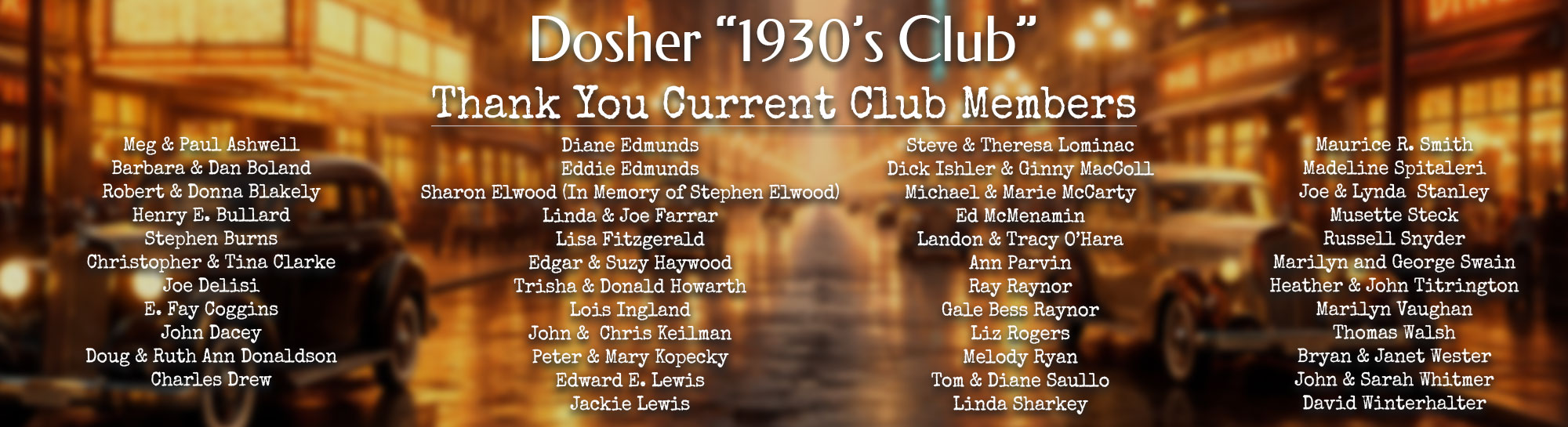 Dosher's 1930's Club