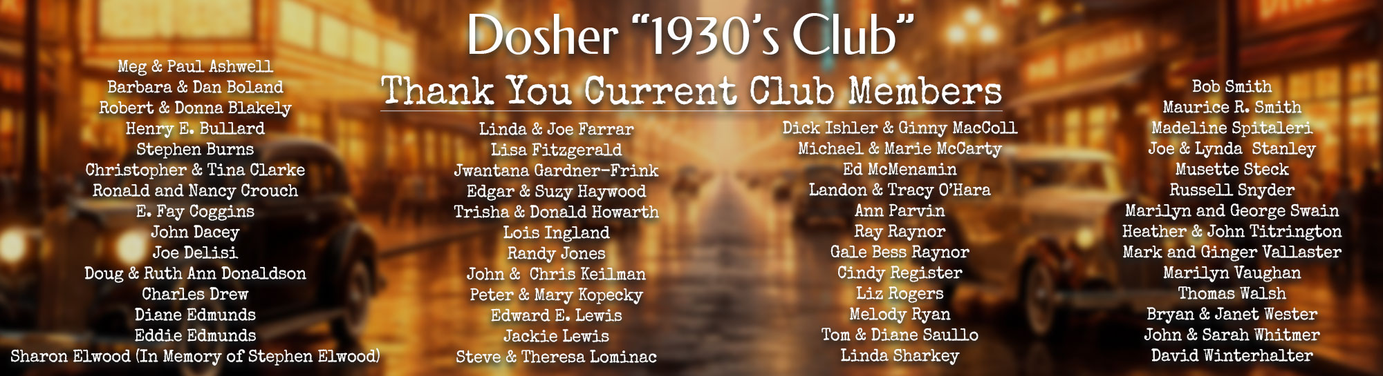 Dosher's 1930's Club