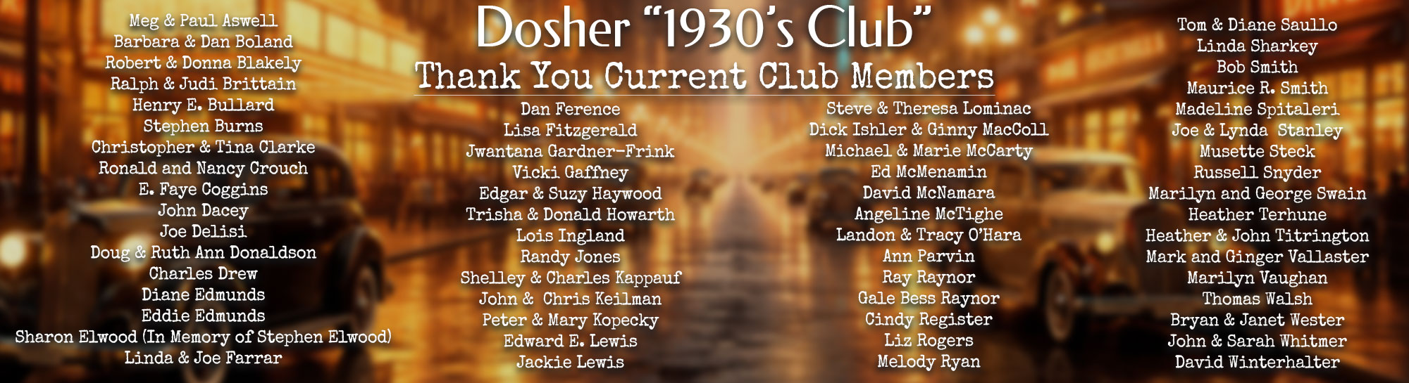 Dosher's 1930's Club