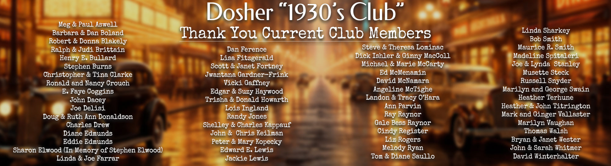 Dosher's 1930's Club